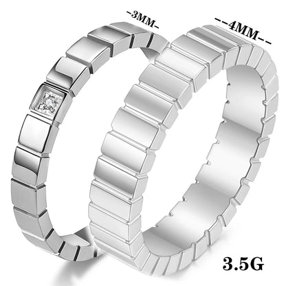 Zircon Checkered Couple Striped Geometric Ring