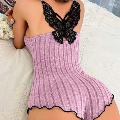 Sleeveless V-Neck Sexy Pajamas Set