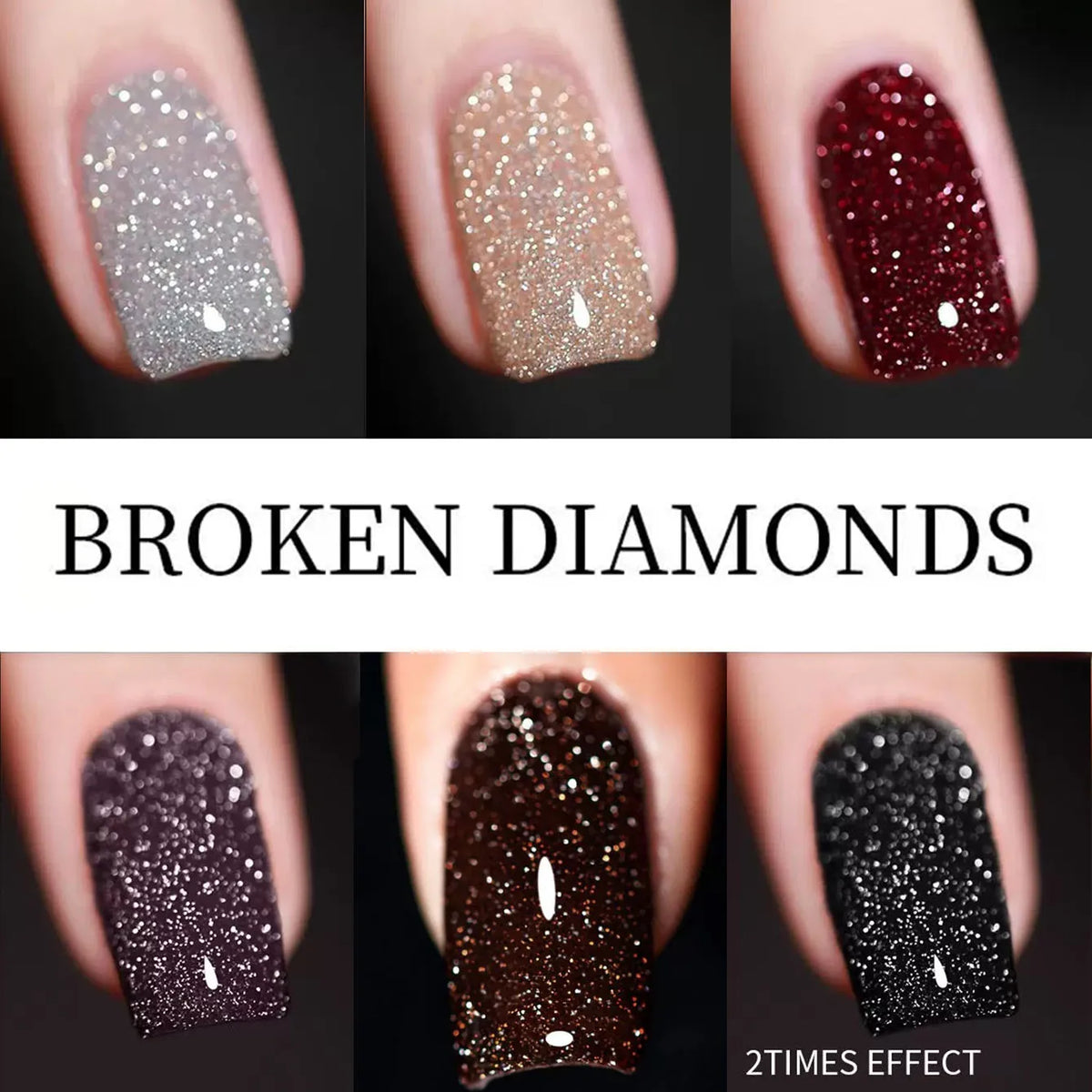Gel Nail Polish Adhesive Burst Flash Broken Diamond Halloween Nails Art Kit