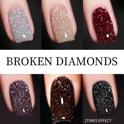 Gel Nail Polish Adhesive Burst Flash Broken Diamond Halloween Nails Art Kit