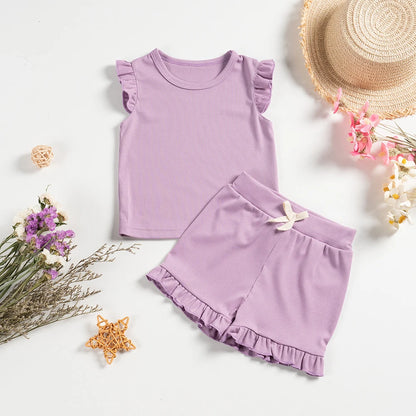 Preschool Girls Casual Short Sleeve Set