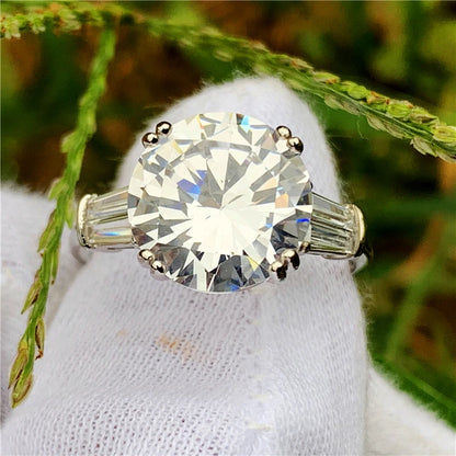 Solitaire Round cut 6ct Sona cz 925 Sterling Silver Engagement Rings