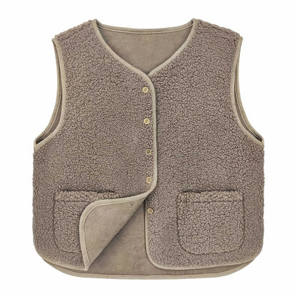 Teddy Fleece Thin Vest Sleeveless Short Jacket