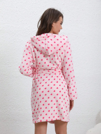 Long bathrobes thickened European and American printed loose