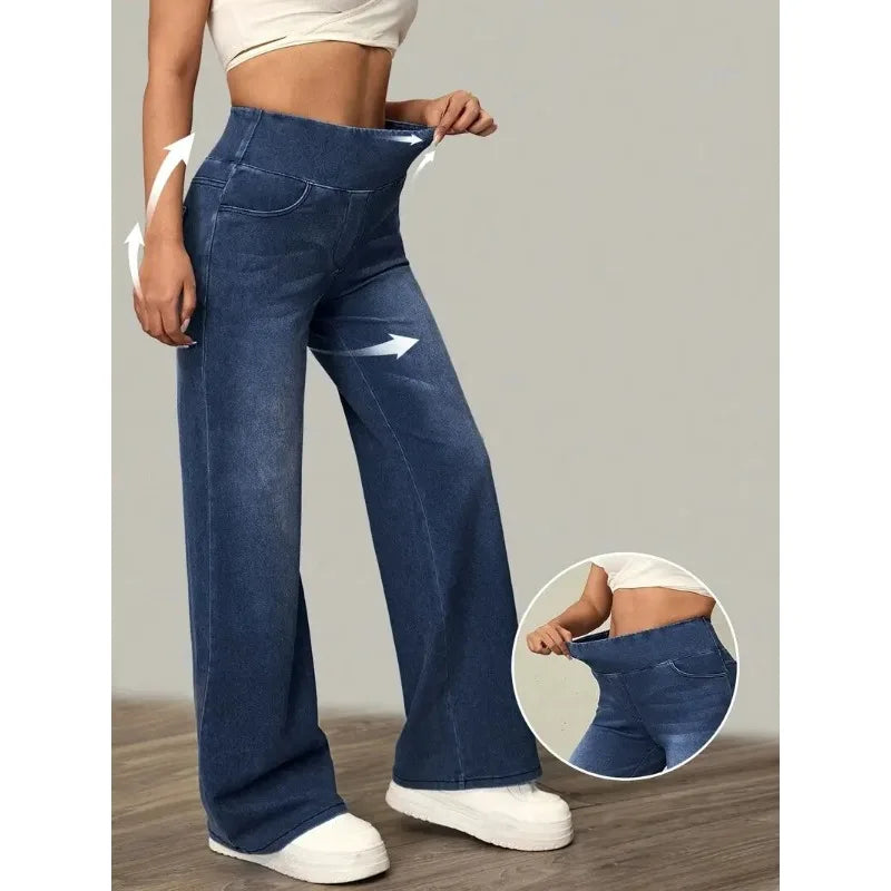 Jeans Stretch Loose Straight-Leg Pants