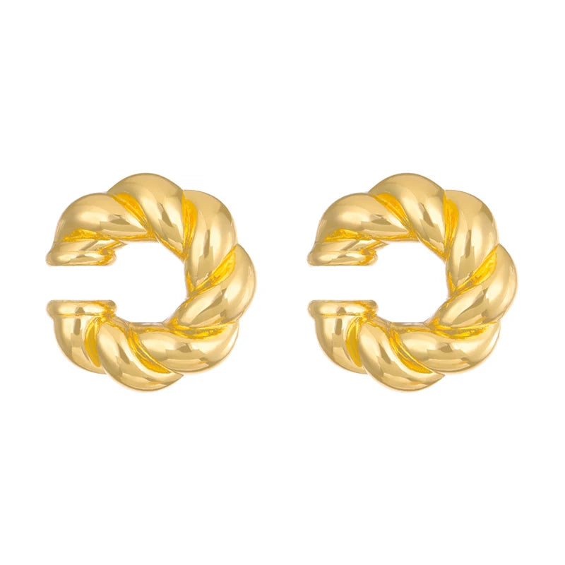 DANA Smooth Circle C Shape Clip Earrings