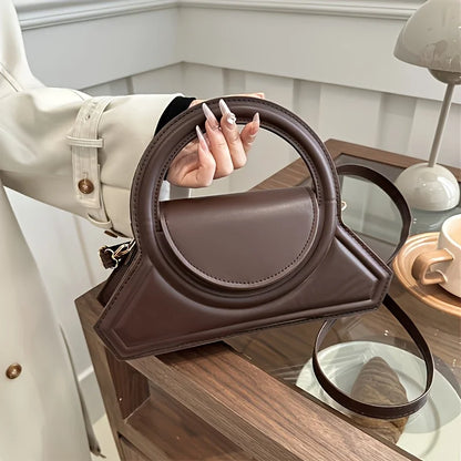 Pu Leather Elegant Tote Versatile Vintage Small Square Bag