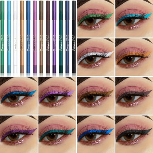 CmaaDu 12 Pcs Set of Waterproof Eyeliner Pens
