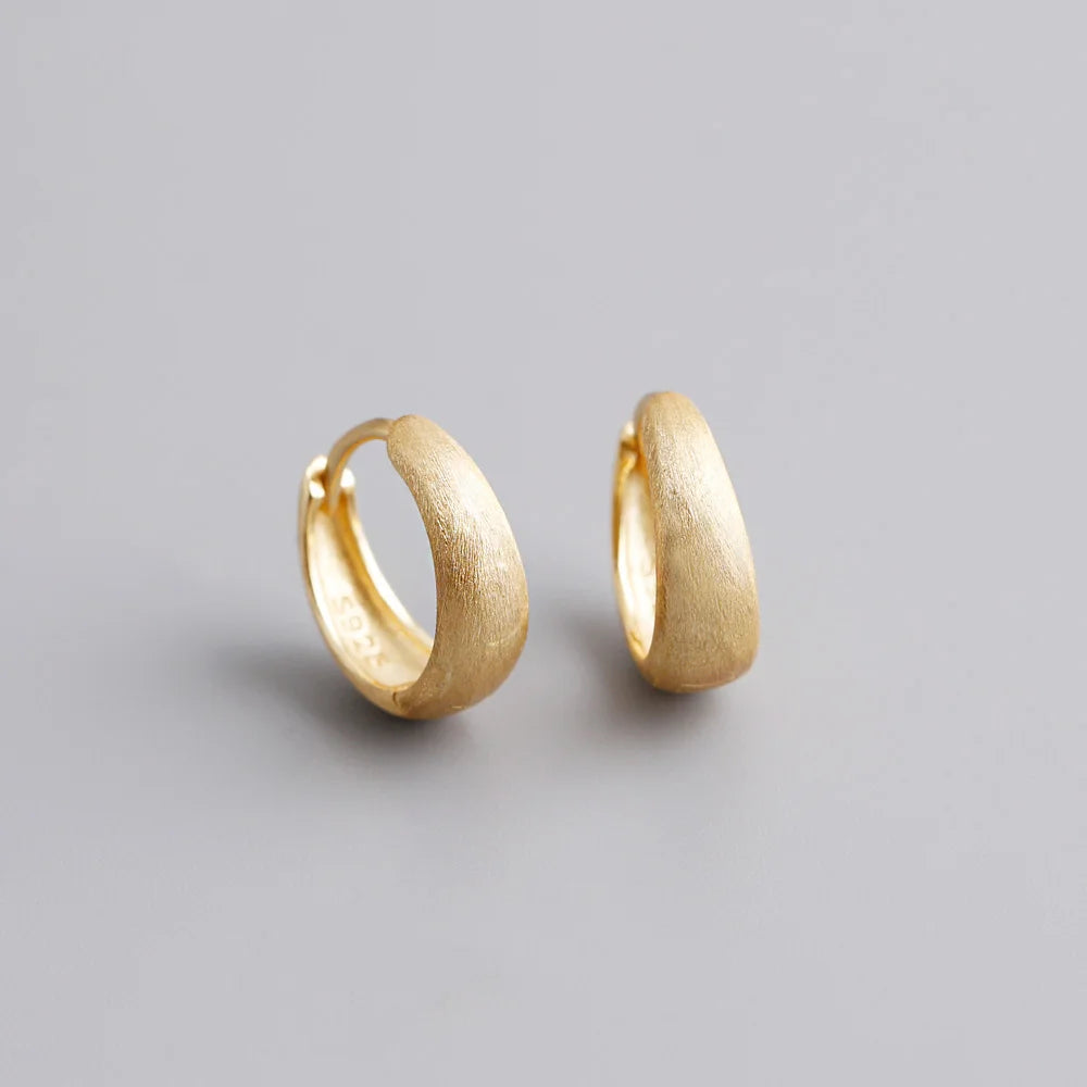 DANA 925 Sterling Silver Wide Gothic Hoop Earrings