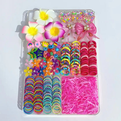 Bow High Elastic Hair Accessories Set No Hurt Hair Colorful Girls Hair Bands