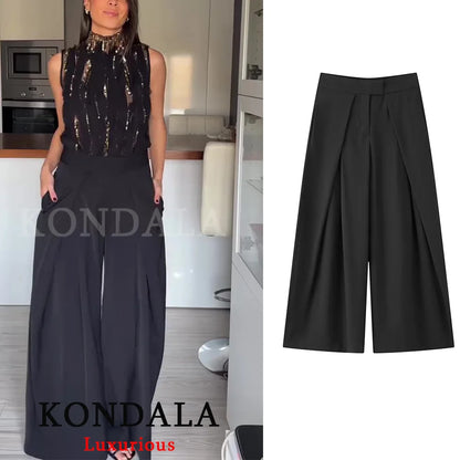 Chic Wide Leg Pants Office Lady Streetwear Pants