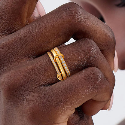 DANA Zirconia Gold Plated Rings Set