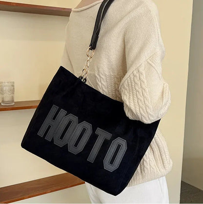 Letters Tote Canvas Campus Handbag Bolsa