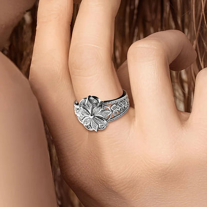 Gorgeous Ring Aesthetic Flower Engraved Charming Chic Rings