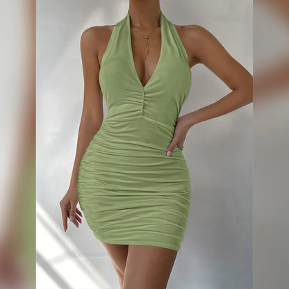 Sexy Deep V Evening Party Sleeveless Backlss Dress
