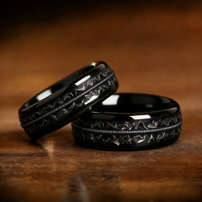 Black Stainless Steel Guitar String Rings