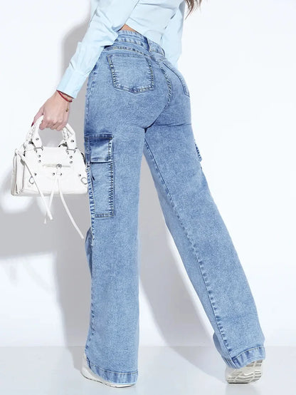 Utility Multiple Pockets Jeans Pants
