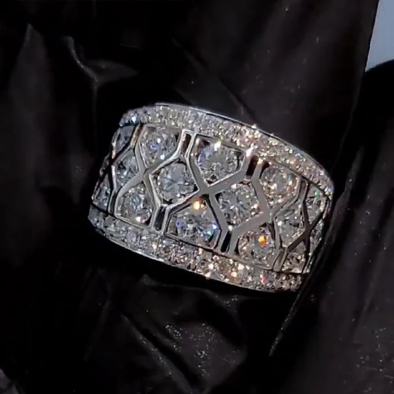 Huitan Gorgeous Full with Bling Cubic Zircon Rings