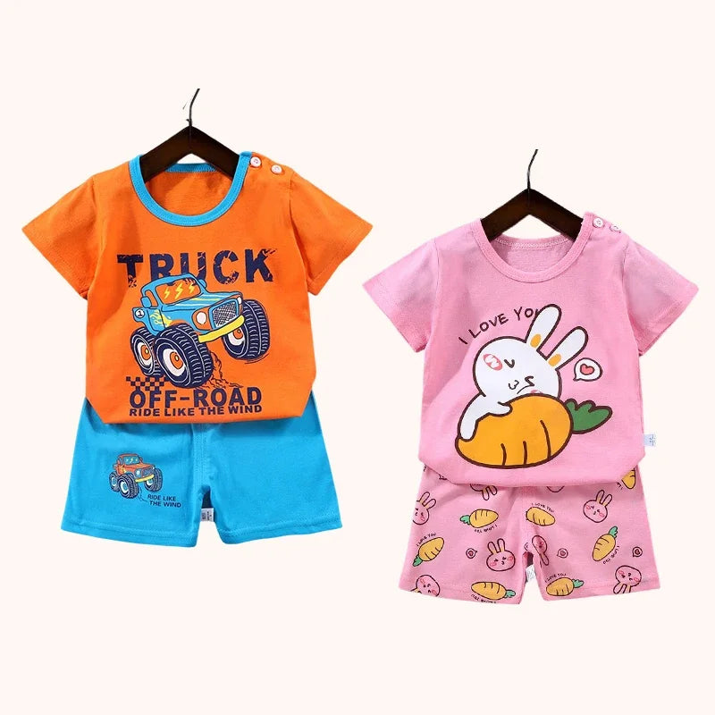 Children Boys Girl T-shirt Cotton Toddler Set