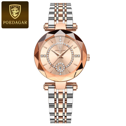 Luxury Waterproof Stainless Steel Date Wristwatch