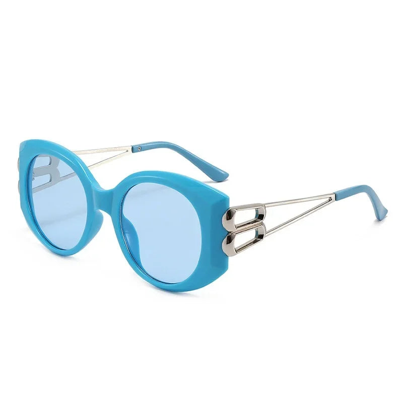 Vintage Oversize Square Hollow Cat Eye Sunglasses