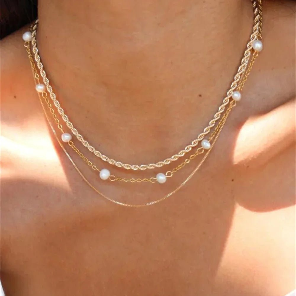 Vintage Punk Gold-plate Thick Chain Head Portrait Coin Pendant Necklace