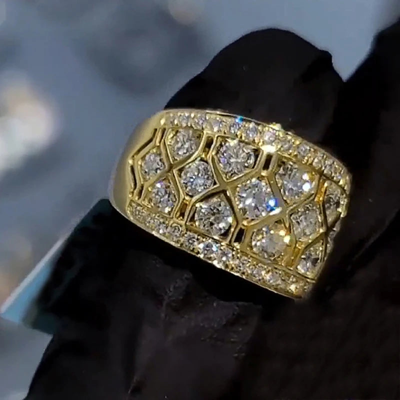 Huitan Gorgeous Full with Bling Cubic Zircon Rings