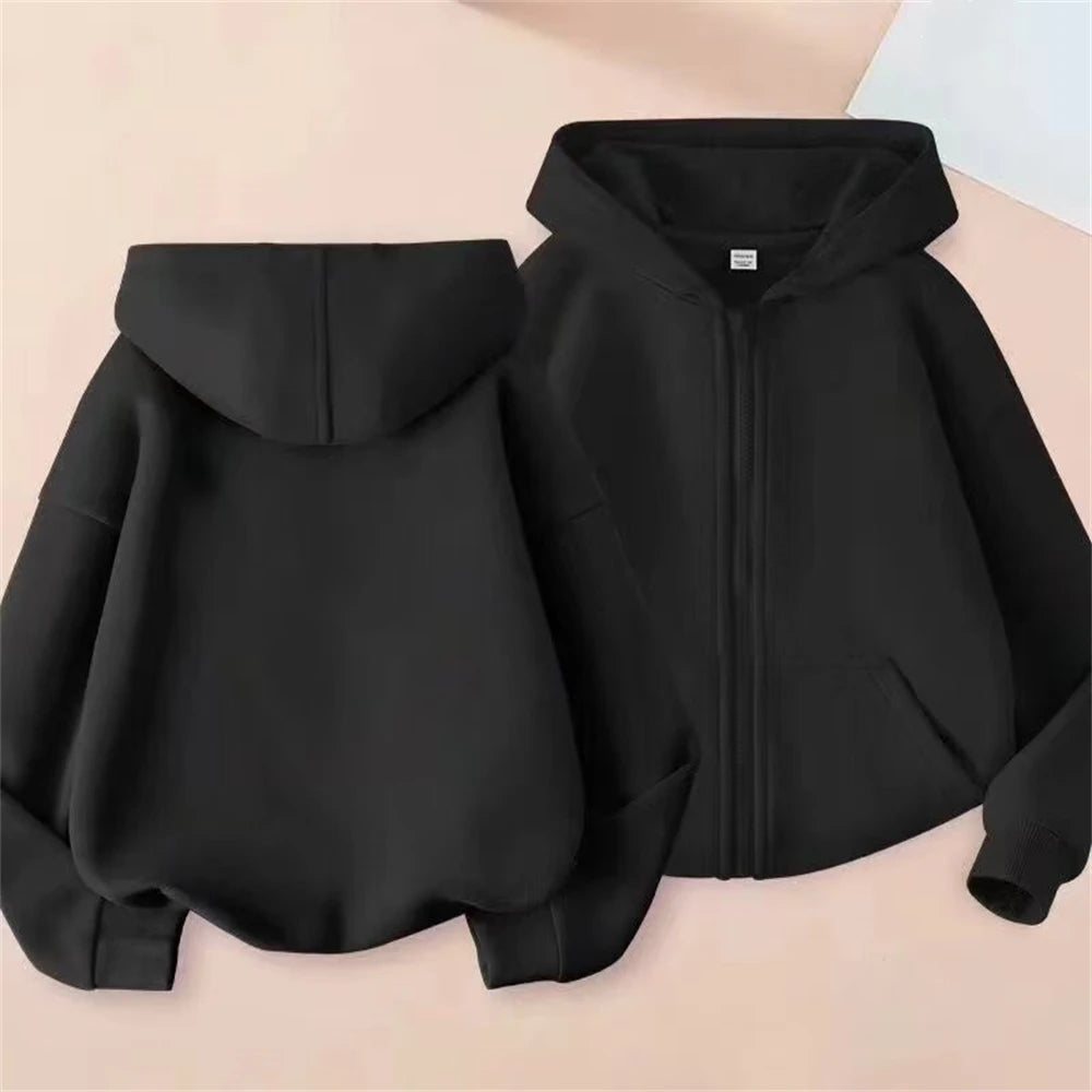 Zipper Style Hoodies Coat  Age 3-12 Kids Kawaii Sweatshirt