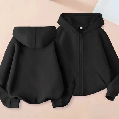 Zipper Style Hoodies Coat  Age 3-12 Kids Kawaii Sweatshirt