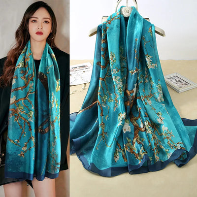 180*90cm Luxury Classic Sun Protection Silk Scarves Silk Shawl
