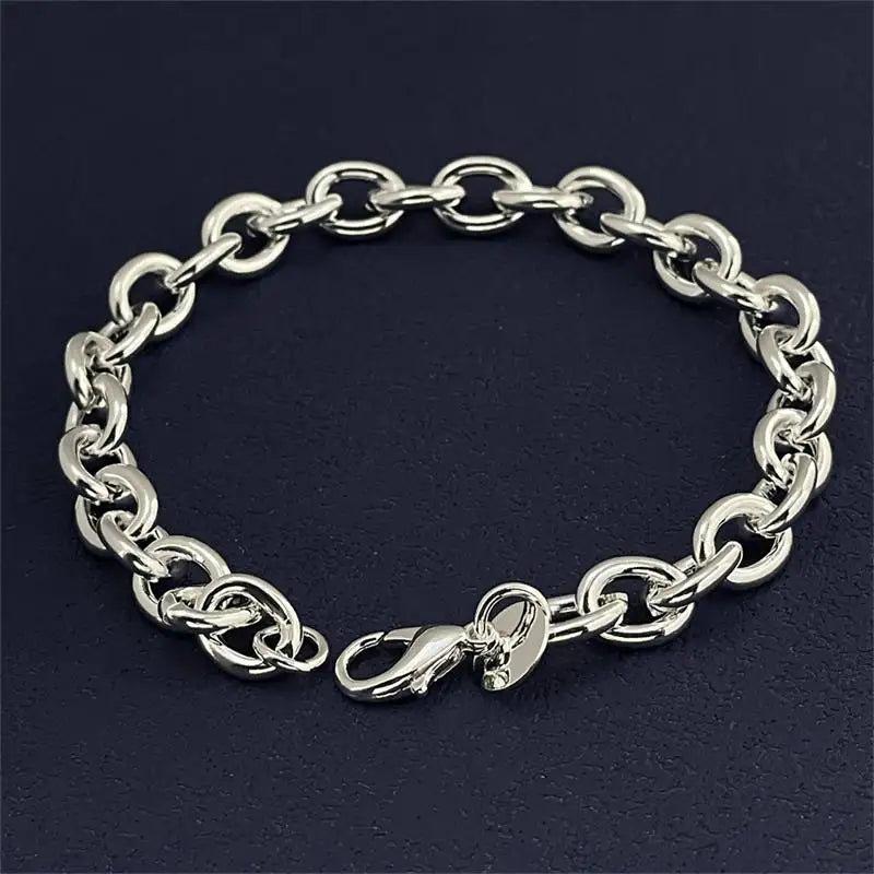 DANA 925 Sterling Silver Chain Charm Bracelet