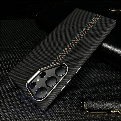Ultra Slim Carbon Fiber Pattern Mganetic Samsung Cover