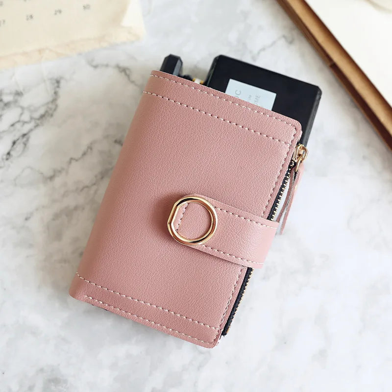 Short Wallet Zipper Card Holder PU Wallets