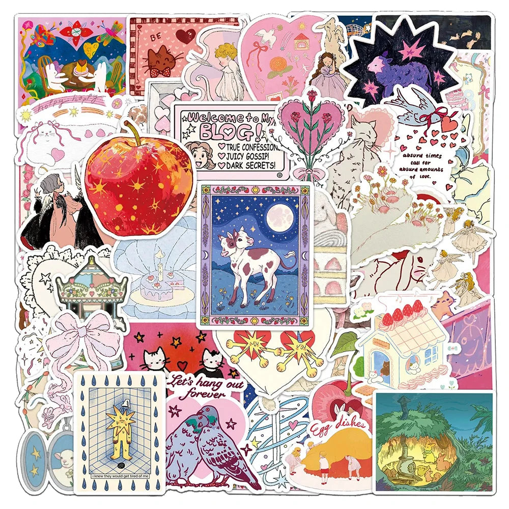 10/30/50PCS Cartoon Fairy Tale Stickers Aesthetic Cute