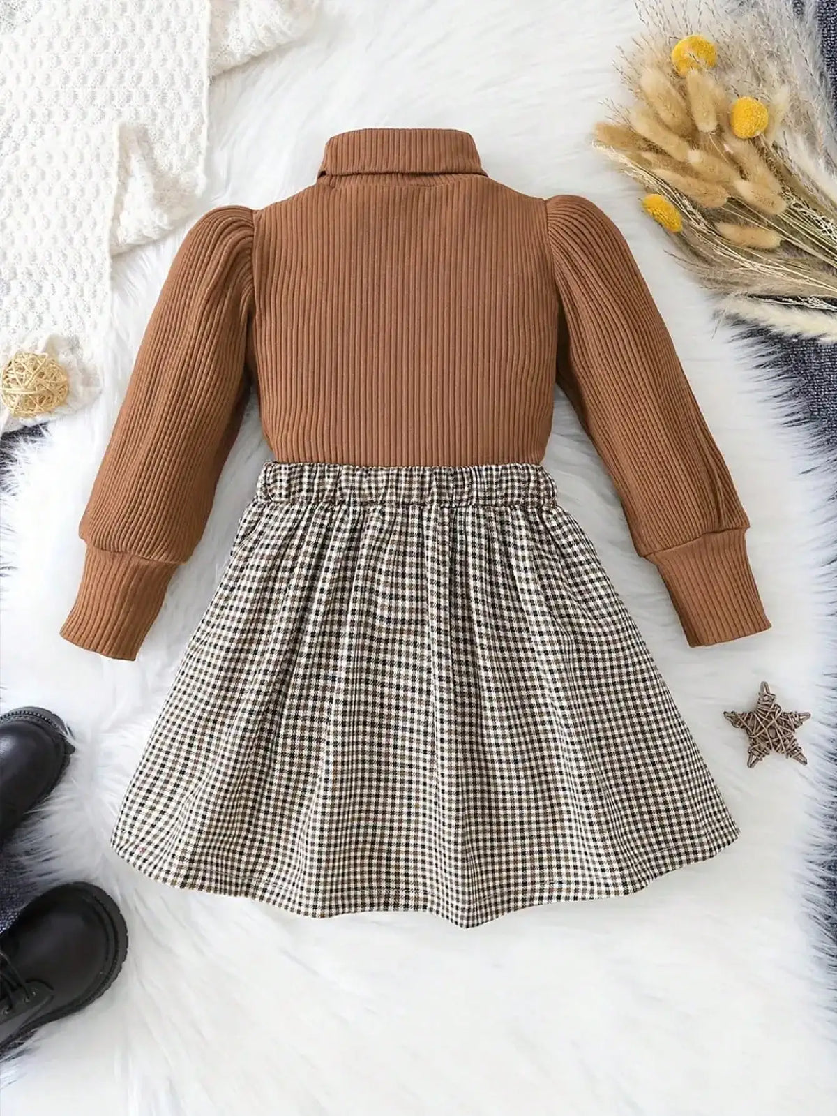 Long Sleeve Knitted Lantern Sleeve Roundneck Hoodie Set