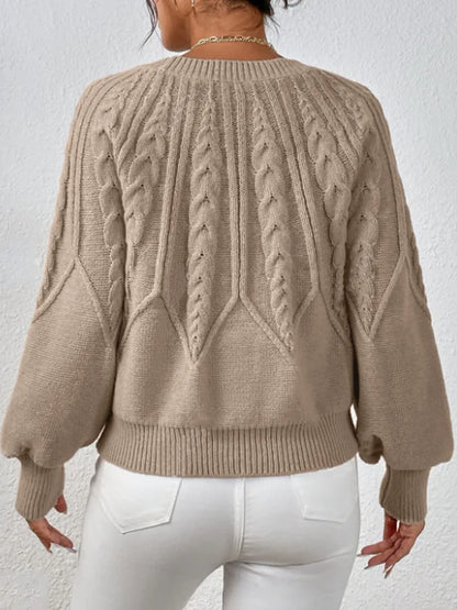 Elegant Casual Knitted Hoodie Thickened Warm Commuting Thread Sweater