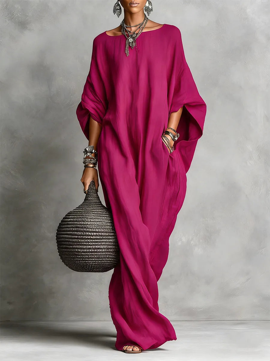 Casual Big Hem Maxi Long Sleeve Loose Dress