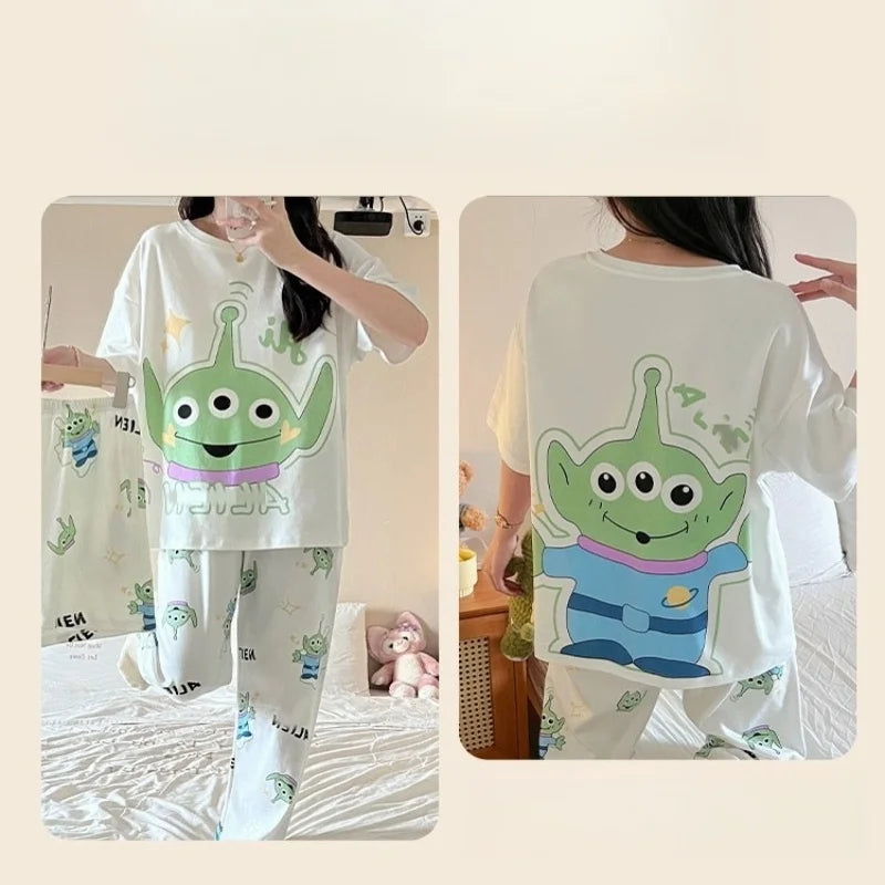 Round Neck Three Piece Pajama Set