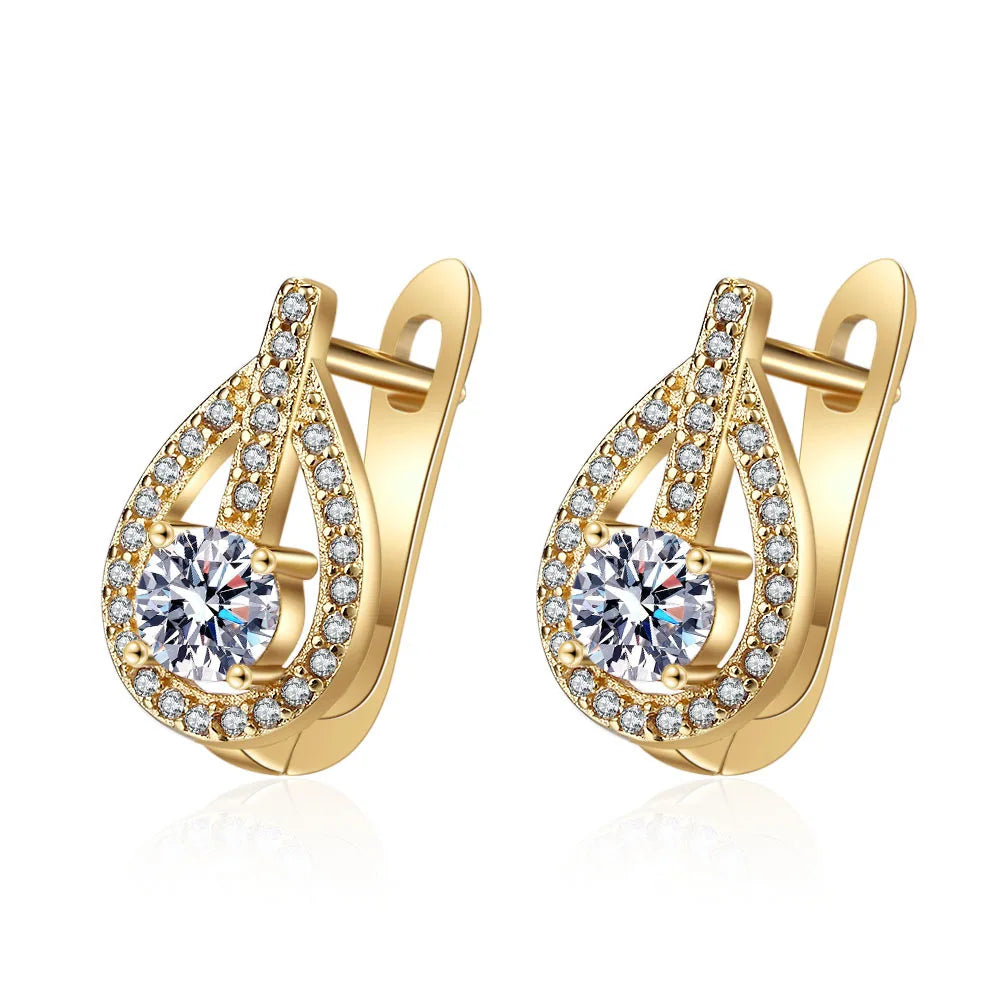 925 Silver Needle Princess Crystal Square Zircon Drop Earrings