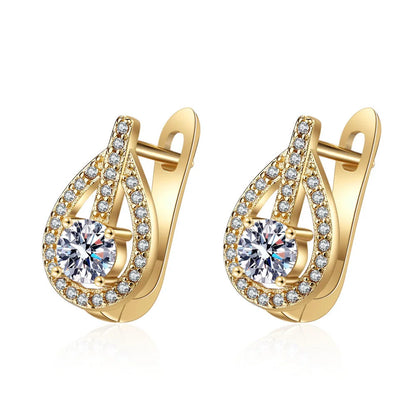 925 Silver Needle Princess Crystal Square Zircon Drop Earrings