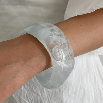 Boho Light Blue Acrylic Resin Chunky Bangles Geometric  Bracelet
