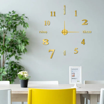90 To 120cm Large-sized 3D Number Poster Wall Clock