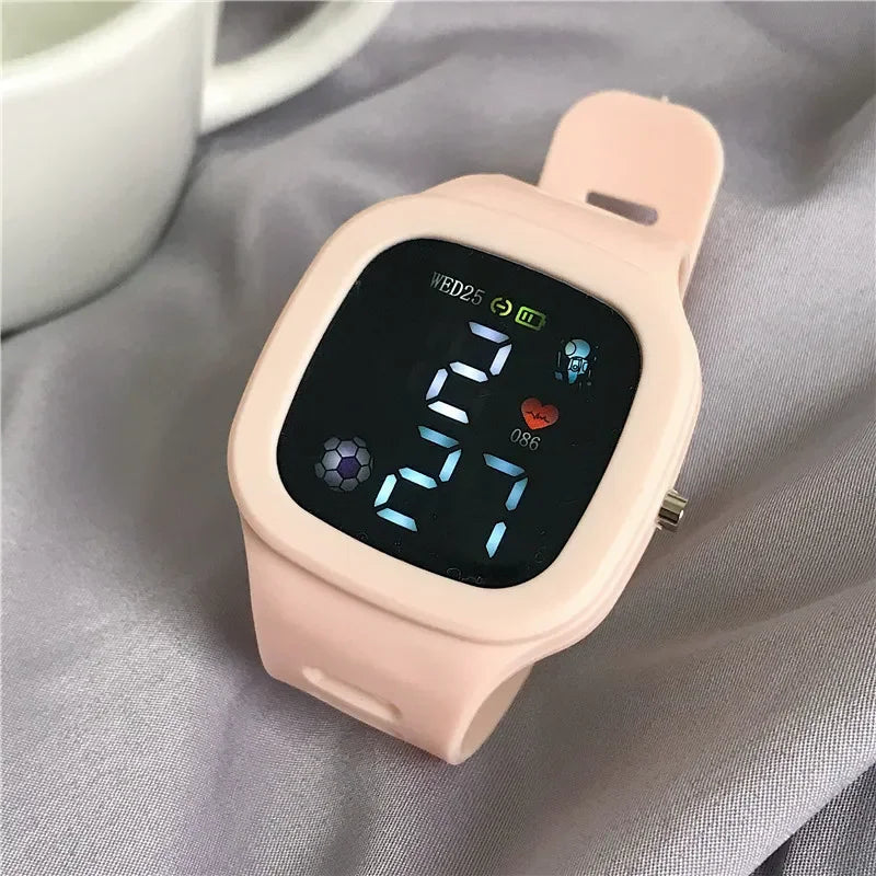 Electronic LED Digital Watch Casual Big Dial Silicone Watch Sports