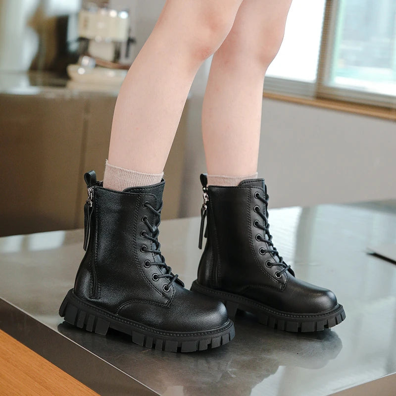 Round Toe Thick Soled Riding Sports Mid Length Boots