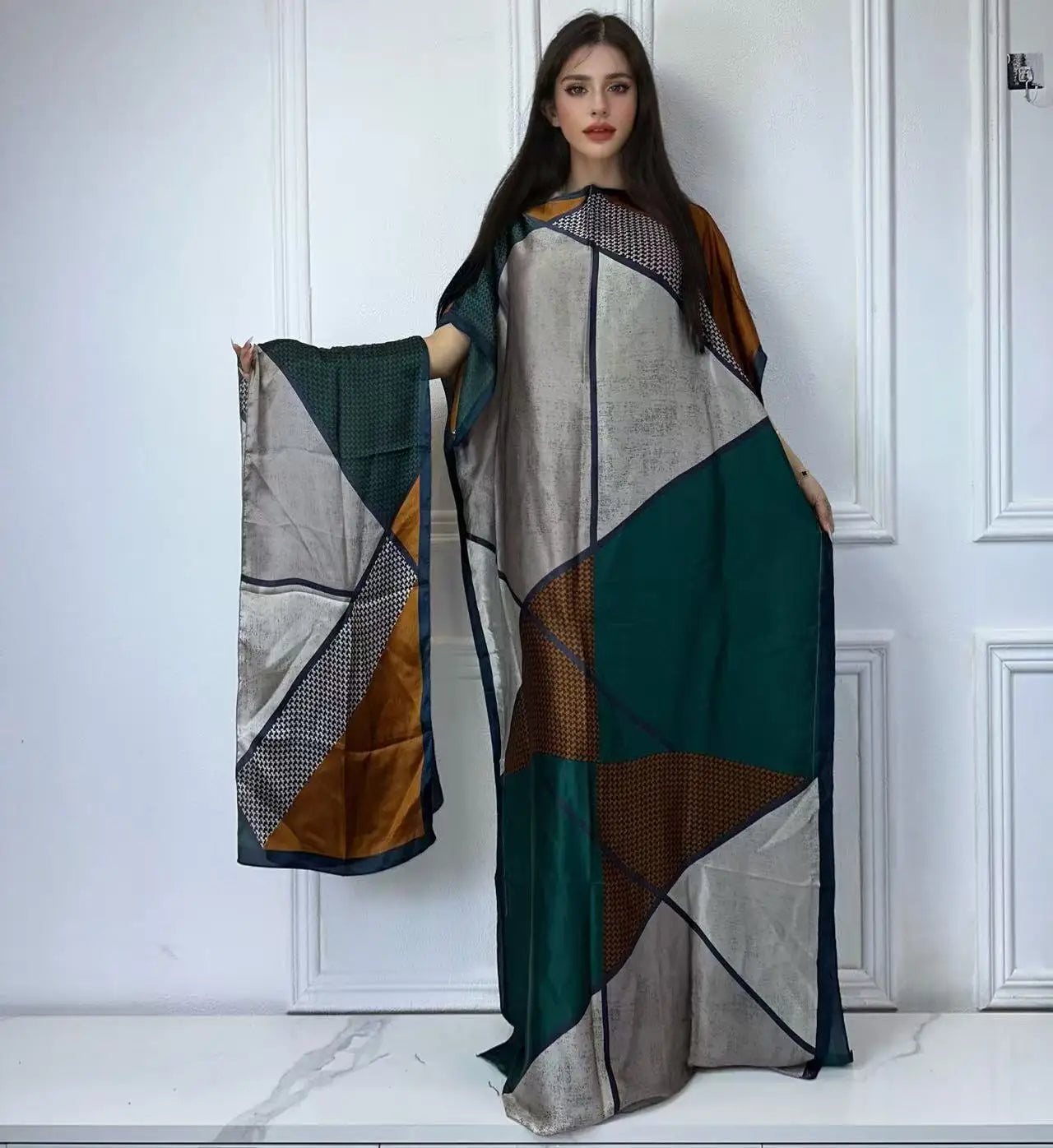 African Muslim Lady Summer Boho Kaftan Dress