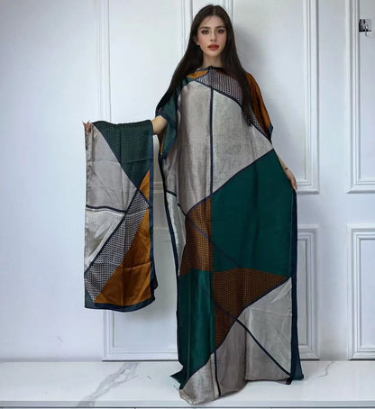 African Muslim Lady Summer Boho Kaftan Dress