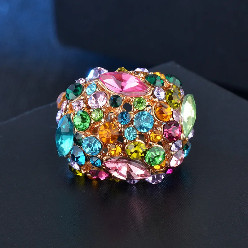 Luxury Vintage Aesthetic Couple Crystal Rings