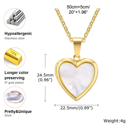 Photo Frame Glossy Stainless Steel Necklaces
