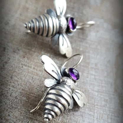 Vintage Bronze Dragonfly Drop Earrings