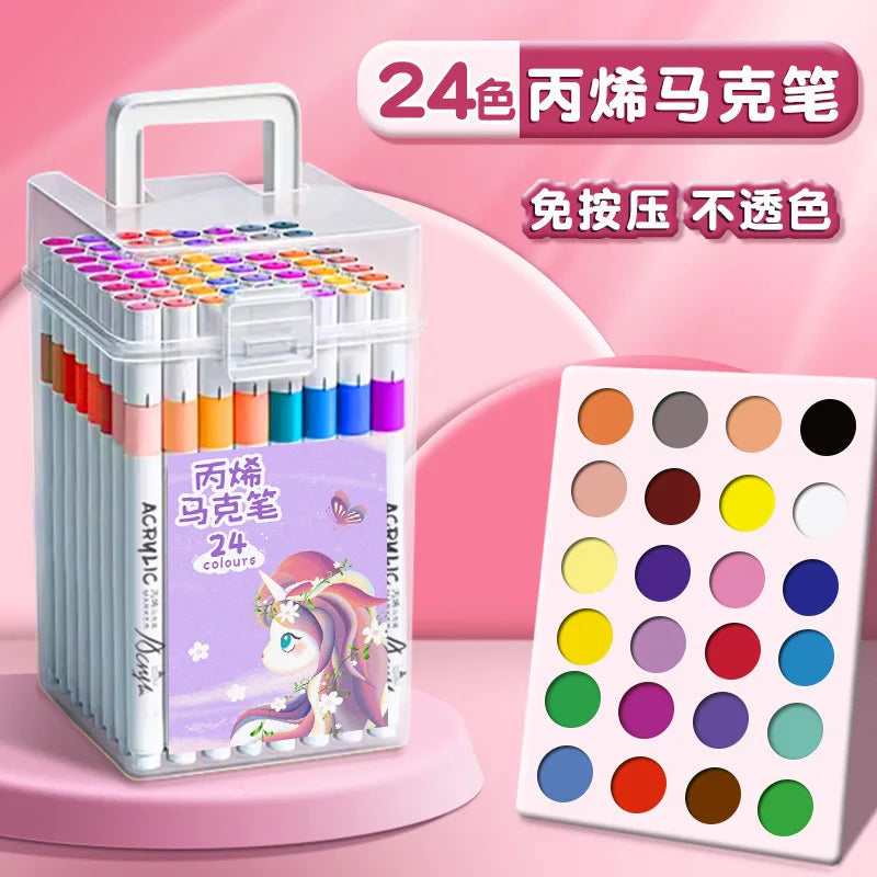 24/36/48/80/120 color acrylic marker pen waterproof stackable